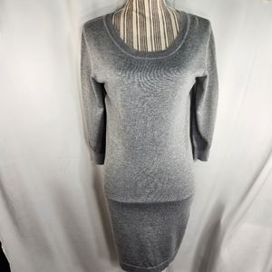 Body Central Grey Long Sleeve Bodycon Sweater Dress Size Medium
